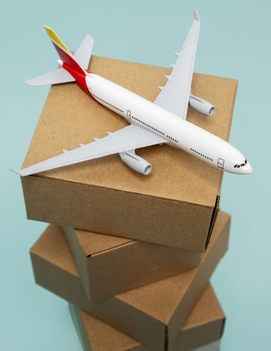 high-angle-plane-cardboard-boxes